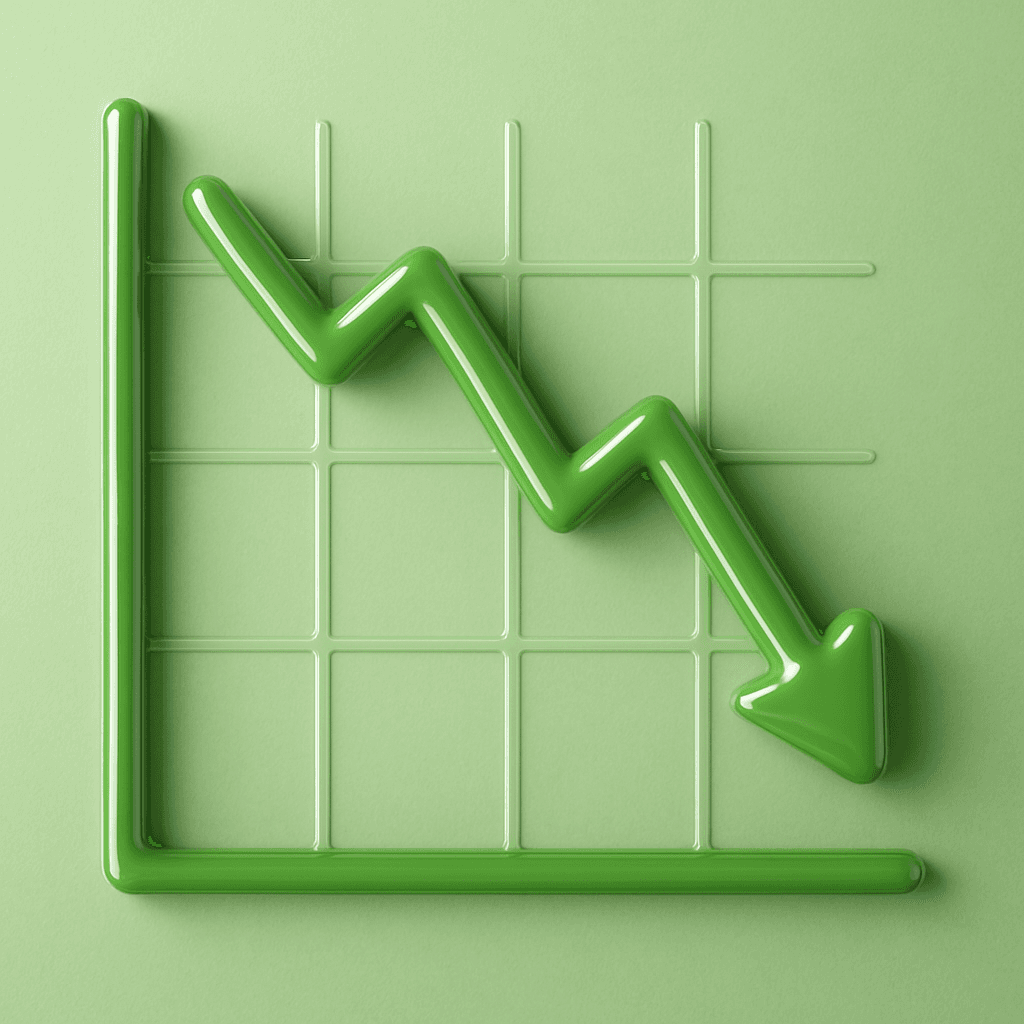 Downward pointing green arrow graph indicating vacancy drag.
